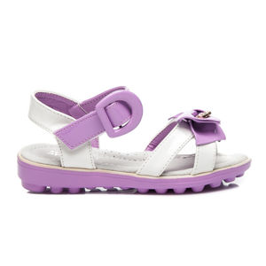 Dokonalé fialové detské sandálky s mašľou