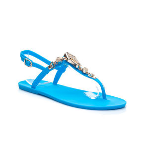 Krásne modré dámske sandálky